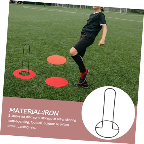 Soccer Training Cone Holder Portable Disc Storage Stand for Football Practice Lightweight Metal Base for Easy Carrying Accommodates Multiple Discs and Base Plates