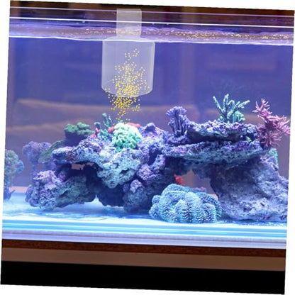 Tofficu Fish Feeding Circle Acrylic Anti-Scatter Fish Food Feeding Ring Betta and Shrimp Aquarium Feeder with 80 Hook Design