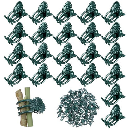 80 Pcs Standard Orchid Clips Plant Clips Flower Vine Dark Green | for Support Small Plant, Orchid Support Clip, for Climbing Plants, Garden Stem, Grow Upright