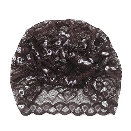 Vpang 5 Pack Womens Muslim Inner Hijab Caps Shiny Lace Head Cover Stretch Beanie Turban Hat Chemo Cap Headwrap Cover - color: Set 3