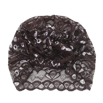 Vpang 5 Pack Womens Muslim Inner Hijab Caps Shiny Lace Head Cover Stretch Beanie Turban Hat Chemo Cap Headwrap Cover - color: Set 3