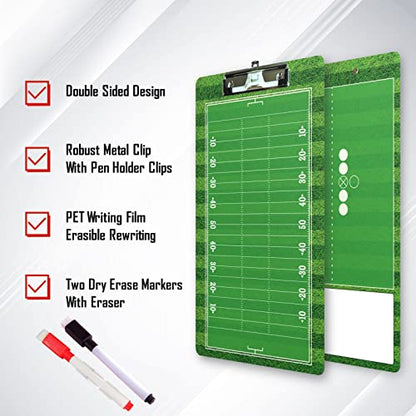 Dry Erase Double-Sided Coach Clipboard - Football Coaching - color: Football