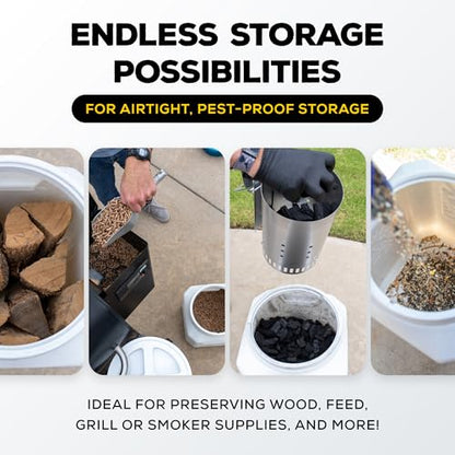 Vittles Vault Traditional Pet Food Storage Container For Dog Kibbles/Bird Seed/Oatmeal/Rice/Flour/Cereal, BPA Free Plastic, Sealed Airtight For Cat Food, Up To 35 lb, Made in USA, With Scoop, Gray - size: 35 Pounds