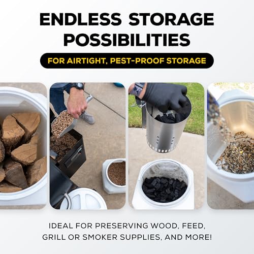 Vittles Vault Traditional Pet Food Storage Container For Dog Kibbles/Bird Seed/Oatmeal/Rice/Flour/Cereal, BPA Free Plastic, Sealed Airtight For Cat Food, Up To 40 lb, Made in USA, With Scoop, Gray - size: 40 Pounds