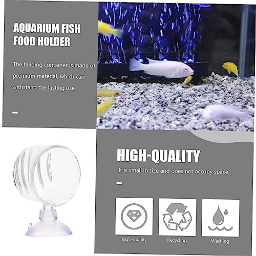 UPKOCH 2pcs Glass Fish Feeding Cups Aquarium Food Holders Cups for Easy Installation Smooth Feeding Mouth for Freshwater Tanks