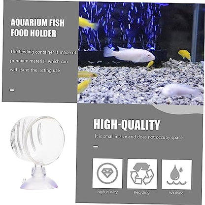 UPKOCH 2pcs Glass Fish Feeding Cups Aquarium Food Holders Cups for Easy Installation Smooth Feeding Mouth for Freshwater Tanks