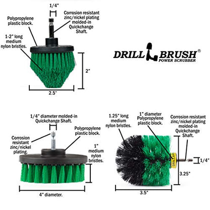 Drill Powered Oven Cleaner - Stove Top Cleaner Brushes - Sink & Countertop | Kitchen Cleaning Supplies - Kitchen Power Scrubbing Brushes - Accessories for a Clean Home - Fridge Nylon Scrubbing Brush - color: Green