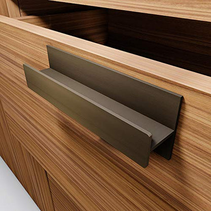 HRX Self-Adhesive Edge Fingerpull Door Handle - Easy to Install Screwless Peel and Stick on Glass, Wood, Metal, Plastic - Sliding Doors Knob for Kitchen Fronts, Drawers & Dressers Panels - 2 Pack - color: Stainless