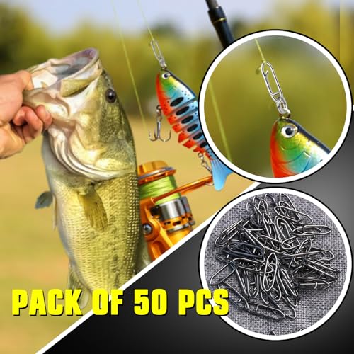 High Strength Fishing Snap Saltwater Stainless Connector Snaps Swivels Tackle Steel Power Fishing Clip Lure Quick Change Black Nickel - size: Size1 (59lb) 50 pcs