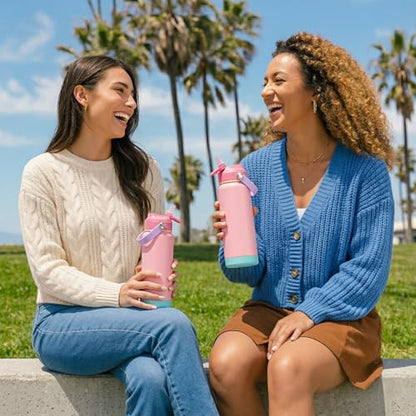 Fijinhom 18oz Insulated Stainless Steel Water Bottle, Wide Mouth Double Wall Vacuum, Silicone Straw, Sweat & Leak Proof, BPA Free Insulated Water Flask for Travel, Keep Cold 24h Hot 12h, Cherry - color: Cherry, size: 18 Ounces