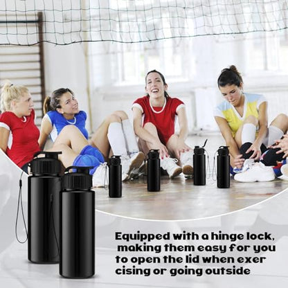 Mifoci 20 Pieces Water Bottle Bulk 17 oz Plastic Water Bottles Bulk Gym Sports Adults Reusable Large Bottles with Leak Proof Flip Top for Party Outdoor (Solid Black) - color: Solid Black