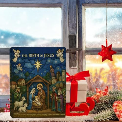 Nativity Advent Calendars 2026, Christian Christmas Countdown Calendar, 24pcs Acrylic Nativity Ornaments, Birth Of Jesus Pendant For Christmas Tree