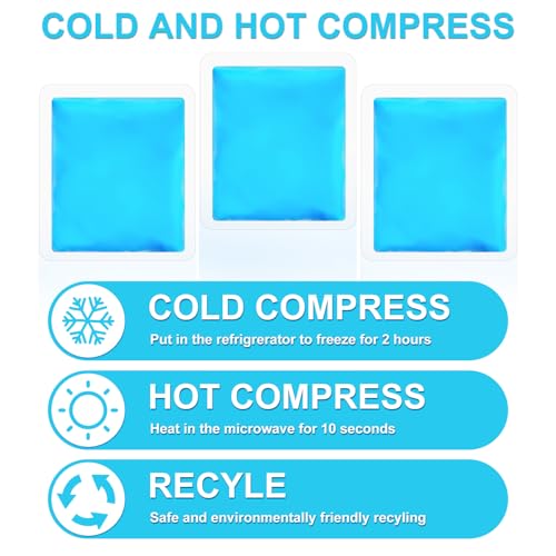 Reusable Ice Packs for Injuries, 10 Pack Round Ice Packs for Face, Gel Ice Pads Small Hot Cold Compress Ice Bag for Eyes After Surgery, Face, Wisdom Teeth, Breast Surgery 3.15x 3.55 Inch - size: 3.15x 3.55 Inch