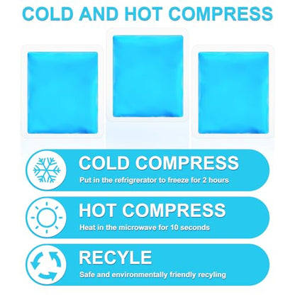 Reusable Ice Packs for Injuries, 10 Pack Round Ice Packs for Face, Gel Ice Pads Small Hot Cold Compress Ice Bag for Eyes After Surgery, Face, Wisdom Teeth, Breast Surgery 3.15x 3.55 Inch - size: 3.15x 3.55 Inch