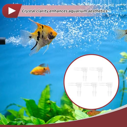 5 Pcs Aquarium Plastic Hose Barb Fitting 1/8" to 3/32" Hose Barb 90 Degree Elbow L Fitting Clear PP
