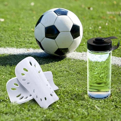 ANCIRS 2 Pair Soccer Shin Guards for Youth, Breathable Shin Guard Sleeves for Football Games, Protective EVA Cushion for Youth Men & Women - color: Black & White