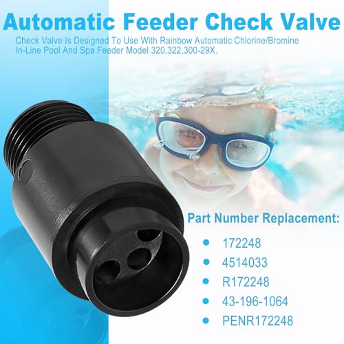 R172248 Check Valve Replacement for 320 Automatic Chlorine/Bromine in-Line Pool and Spa Feeder (1/2 Inch)