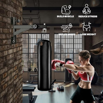 Heavy Duty Punching Bag Hanger, Wall Mounted Punching Bag Hanger, Adjustable Length and Height Heavy-Duty Punching Bag Bracket, Suitable for Home Gym - style: Length and Direction Adjustable