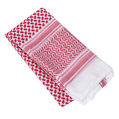 Men Arab Headscarf, Muslim Dubai Casual Headwear Scarf Muslim Headcover Headband Suit Headpiece for Saudi Traveling - color: Red White