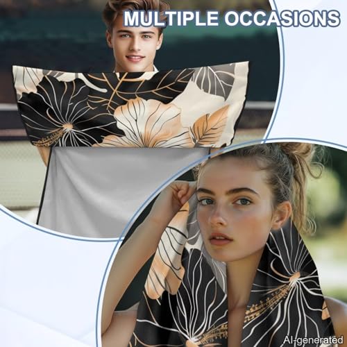 Hibiscus Print Car Seat Towel Cover After Gym Anti-Slip Soft Towel Bucket Seat Covers 60 x 33 Inch Universal Sweat Towels for Truck Sedan SUV, Easy to Install - color: Brown and Black - Hibiscus