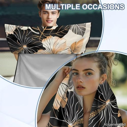 Hibiscus Print Car Seat Towel Cover After Gym Anti-Slip Soft Towel Bucket Seat Covers 60 x 33 Inch Universal Sweat Towels for Truck Sedan SUV, Easy to Install - color: Brown and Black - Hibiscus