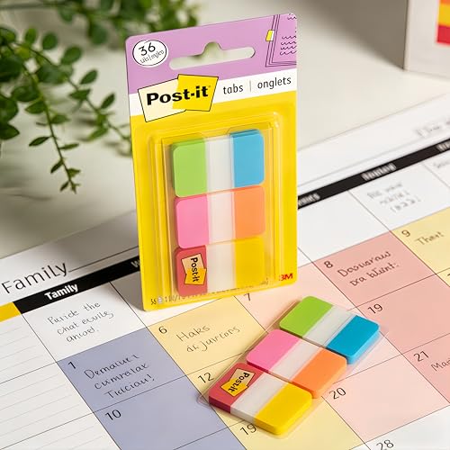 Printed Book Classification Tabs - Boho Theme Laminated Page Markers, Easy-to-Apply Large Print Tabs for Bibles, Notebooks & Study Books with Alignment Guide