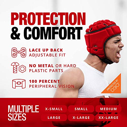 GameBreaker PRO Soft Headgear, D3O Protection for Football, Rugby, MMA, Lacrosse, Black, Medium, 7v7, Flag Football, Water Polo, Surfing - Adult and Youth - color: Navy Blue, size: X-Small