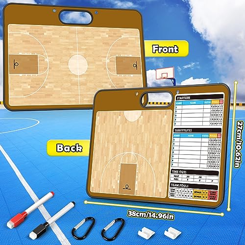 Torlam Magnetic Dry Erase Coach Board, Baseball, Soccer, Football, Basketball Coaching Clipboard - style: Basketball