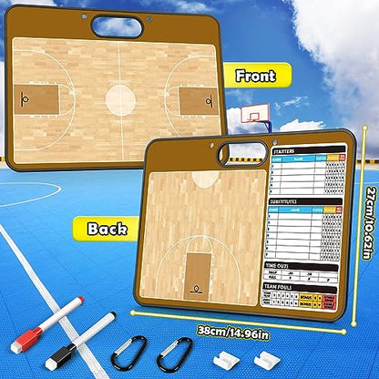 Torlam Magnetic Dry Erase Coach Board, Baseball, Soccer, Football, Basketball Coaching Clipboard - style: Basketball