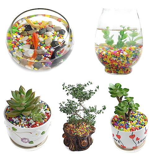 YARNOW 2Bags Colorful Decorative Pebbles Garden Stone Ornaments for Aquarium Landscaping Home Decor Versatile for Crafts Plant Accents