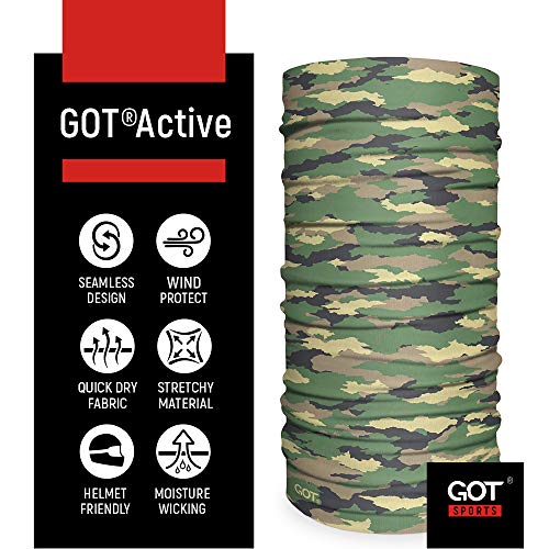 Fishing Face Mask Neck Gaiter - UV Sun Protection Cover for Men Women | Moisture-Wicking, Quick-Drying, Lightweight, Camo Design, Multi-Style Headwear, SPF Sun Shield - color: Disruptive Woodland Camo