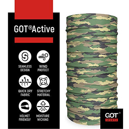 Fishing Face Mask Neck Gaiter - UV Sun Protection Cover for Men Women | Moisture-Wicking, Quick-Drying, Lightweight, Camo Design, Multi-Style Headwear, SPF Sun Shield - color: Disruptive Woodland Camo