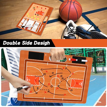 Desoto Dry Erase Double-Sided Premium Coaches Clipboard, Tactical Magnetic Board Kit, Magnetic Coaching Board, Coaches Gift for Coaches(Soccer, Football, Basketball, Baseball) - style: Basketball