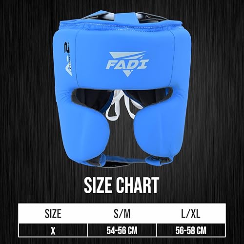 Authentic Series A2 Boxing Headgear - Premium Leather Head Guard for Kids and Adults in MMA, Kickboxing, Muay Thai, Karate, Martial Arts, and Taekwondo - color: Blue, size: Small-Medium
