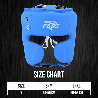 Authentic Series A2 Boxing Headgear - Premium Leather Head Guard for Kids and Adults in MMA, Kickboxing, Muay Thai, Karate, Martial Arts, and Taekwondo - color: Blue, size: Small-Medium