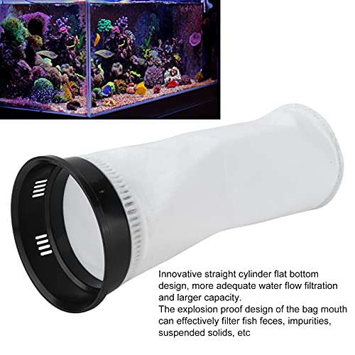 Filter Media Bag, with Flat Bottom Design and Reinforced Seam, for Aquarium Fish Tank Debris Trap and Water Circulation, Nylon Material