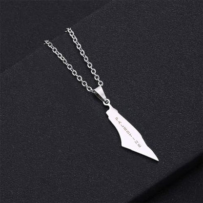 Palestine Necklace Palestine Map Pendant Necklace Stainless Steel Palestine Letter Map Necklace for Women Men Arabic National Jewelry - color: 02