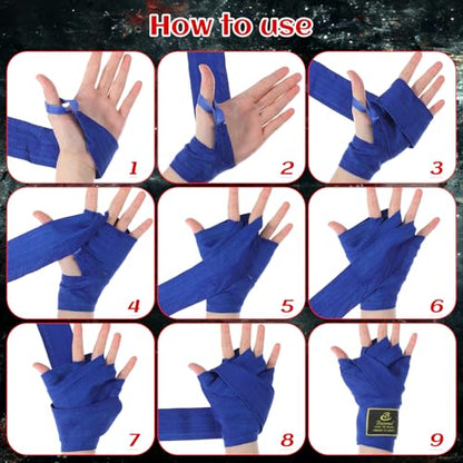 10 Pairs Boxing Hand Wraps Bulk, 98 Inches (2.5 Meter) Hand Wraps for Boxing, Non-Elastic Polyester Martial Arts Wrist Wrap for Men & Women, Kickboxing, Muay Thai, MMA Training (Multicolor)