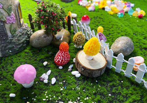 72PCS MiNi Mushroom Tiny Resin Mushroom Figurines 72 Style Mini Mushrooms Small Little Resin in Bulk for Miniature Landscape Aquarium Potted Fairy Garden Home Decor Accessories (Mushroom) - style: Mushroom