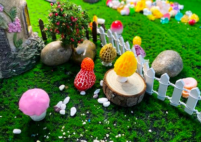 72PCS MiNi Mushroom Tiny Resin Mushroom Figurines 72 Style Mini Mushrooms Small Little Resin in Bulk for Miniature Landscape Aquarium Potted Fairy Garden Home Decor Accessories (Mushroom) - style: Mushroom