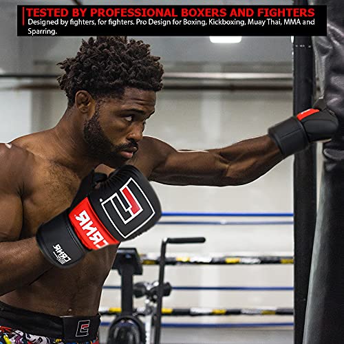 Combat Corner MMA Spar Gloves for Men and Women - MMA, Kickboxing, Muay Thai Sparring Training Gloves | Black - size: Small-Medium