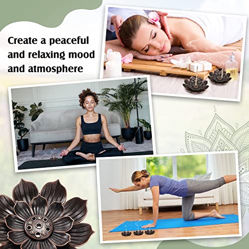 Sumind 30 pcs Lotus Incense Holder Ash Catcher for Sticks, Retro, Bronze - size: Retro
