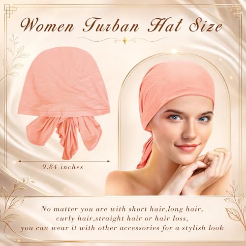 Syhood Slip on Pre Tied Head Scarves for Women - color: Purple Series