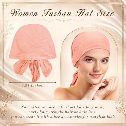Syhood Slip on Pre Tied Head Scarves for Women - color: Purple Series