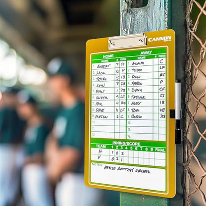 Cannon Sports Dry Erase Coaches Board with Marker - Double-Sided Dry Erase Coaching Board for Baseball, Basketball, Football, Soccer, and Hockey - Perfect for Practices and Games (Baseball) - style: Baseball