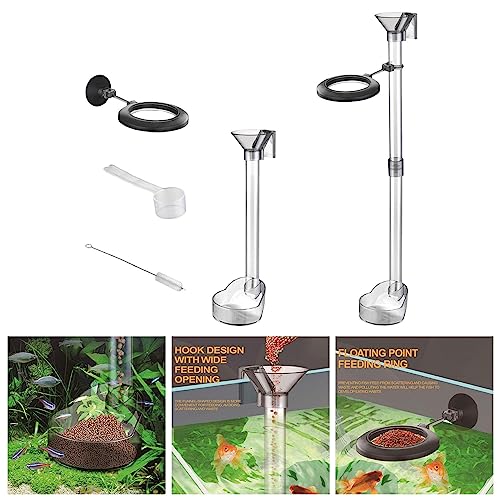2 Pieces Shrimp Feeder Tube Set Aquarium Feeding Tube Dish Kit Rings Measuring Spoon Brush Strong Suitable for Fish Tank Shrimp Crabs