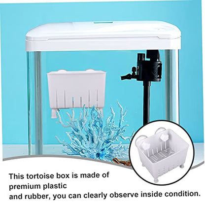 Mikikit 1 Set Aquarium Breeding Box Multi Functional Fish Tortoise Isolation Box with Double Suction Cups for Newborn and Pregnant Fish Easy to Clean Safe Breeding - color: White