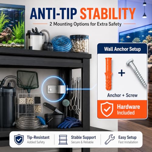 Fish Tank Stand, Convertible 2-in-1 Aquarium Terrarium Stand with Storage, Heavy Duty Metal Utility Rack for 40-50 Gallon Tanks, Adjustable Steel Shelves, Black 5-Tier, 71.2"Hx 35.4"Wx 15.7"D - size: Upgraded 5-Tier, 71.2"Hx 35.4"Wx 15.7"D
