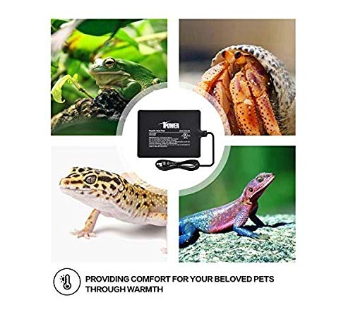 iPower Reptile Heat Pad 8W Under Tank Terrarium Warmer Heating Mat for Turtles Lizards Frogs and Other Small Animals, 6"x8" Inch - size: 6" x 8", style: Heat Pad