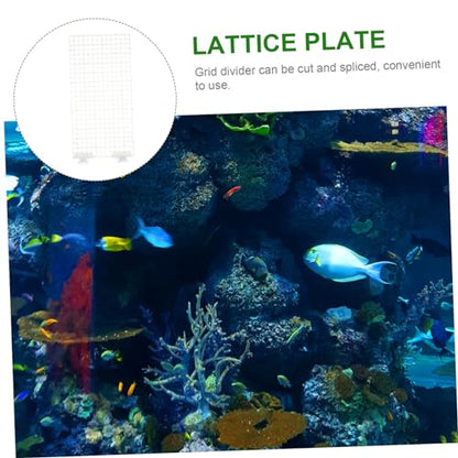 Abaodam Aquarium Isolation Panel Set 4-Piece Lattice Plate Suction Cups Modular Divider for Fish Tank 30x15cm Aquarium Supplies Random Color
